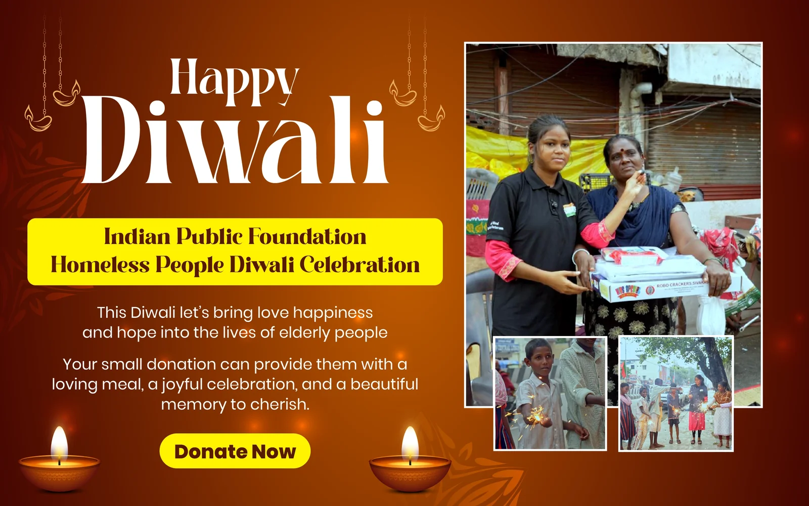 Diwali for Homeless People's, Indian Public Foundation
